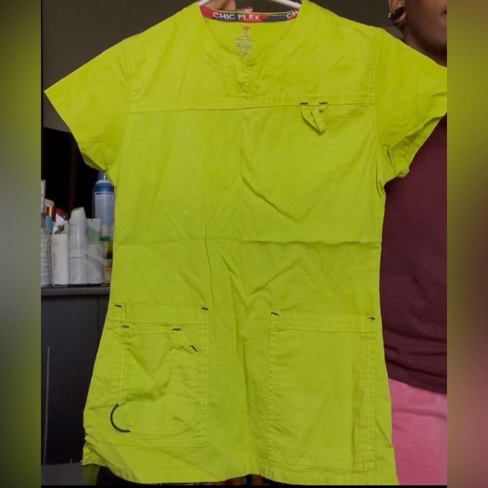 Women’s Neon Yellow Medical Scrub Top